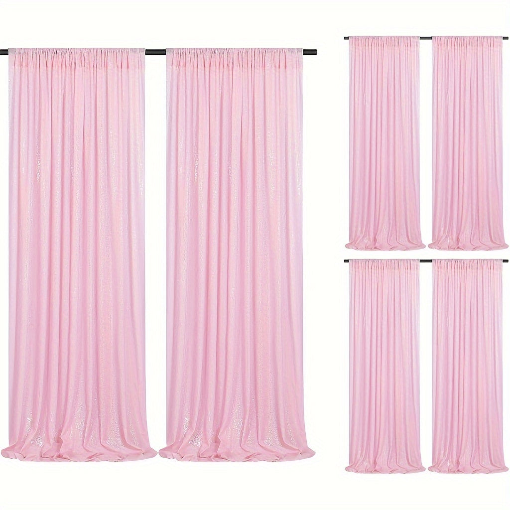 Sequin Curtains Backdrop 4 & 6 Panels 2x8FT - Shimmer Glitter Party Backdrop Curtain for Wedding Birthday Bachelorette Photo Booth, 25 Colors Reusable Event Decoration