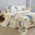 Floral Sheet Set 4 Piece – Fresh Natural Flower Plant Print Fitted Sheet Flat Sheet 2 Pillowcases, Soft Breathable All-Season Bedding for Bedroom & Dorm