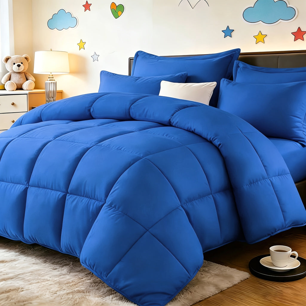 All Season Comforter Set with Pillowcases 2-3 Piece – Soft Fluffy Lightweight Bedding for Kids Dorm Apartment, 29 Colors Including Two-Tone, Twin Queen King Size