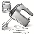 Electric Hand Mixer 6-Speed Turbo with 5 Stainless Steel Attachments and Snap-On Storage Case – Handheld Kitchen Mixer for Whipping, Cookies, Cakes, Dough & Brownie Batter