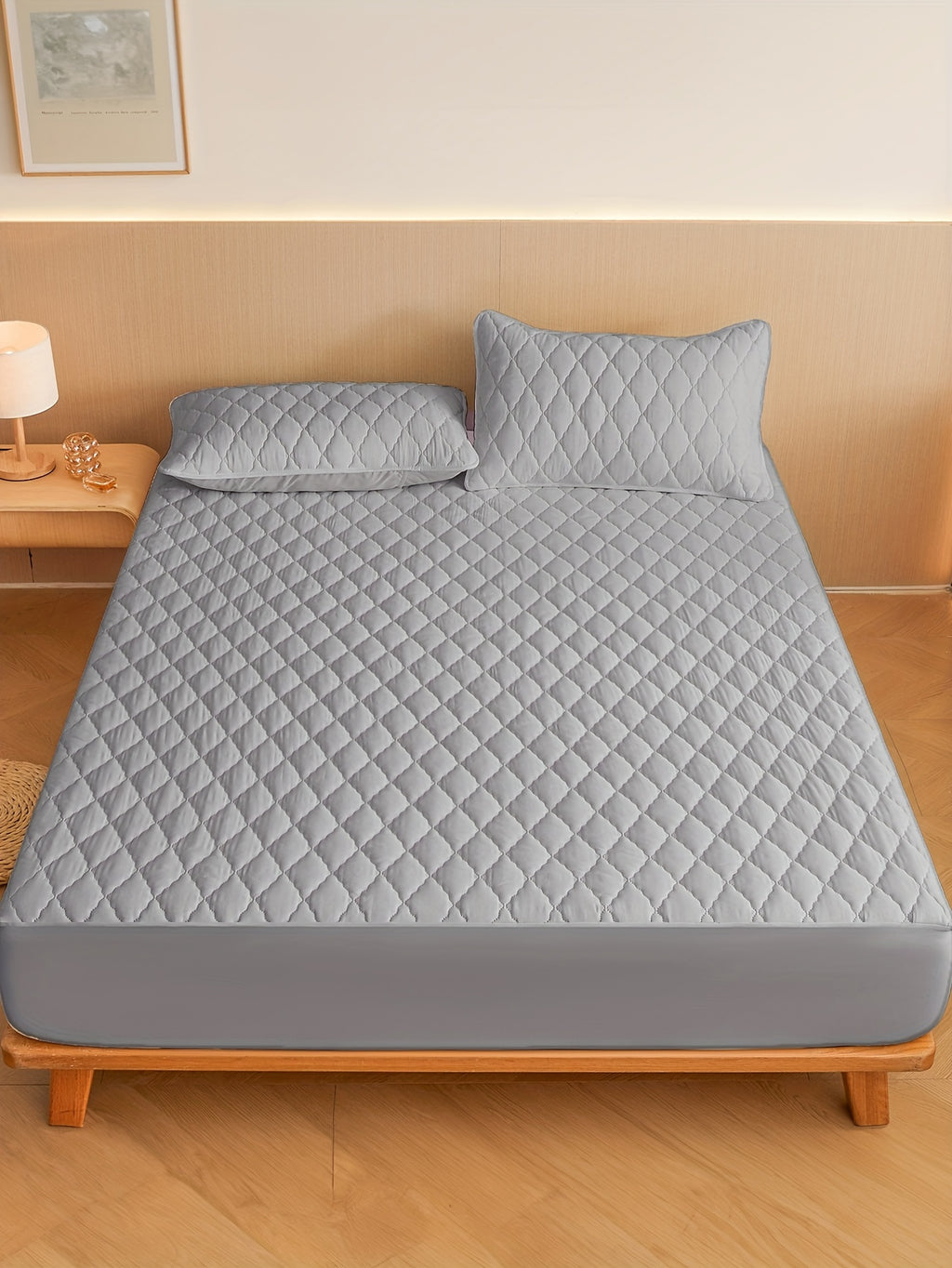Mattress Protector Deep Pocket 11.8-Inch Thickened Fitted Cover with Embossed Design – Solid Color Bedding Essential for Twin Full Queen King, 7 Colors