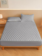 Mattress Protector Deep Pocket 11.8-Inch Thickened Fitted Cover with Embossed Design – Solid Color Bedding Essential for Twin Full Queen King, 7 Colors