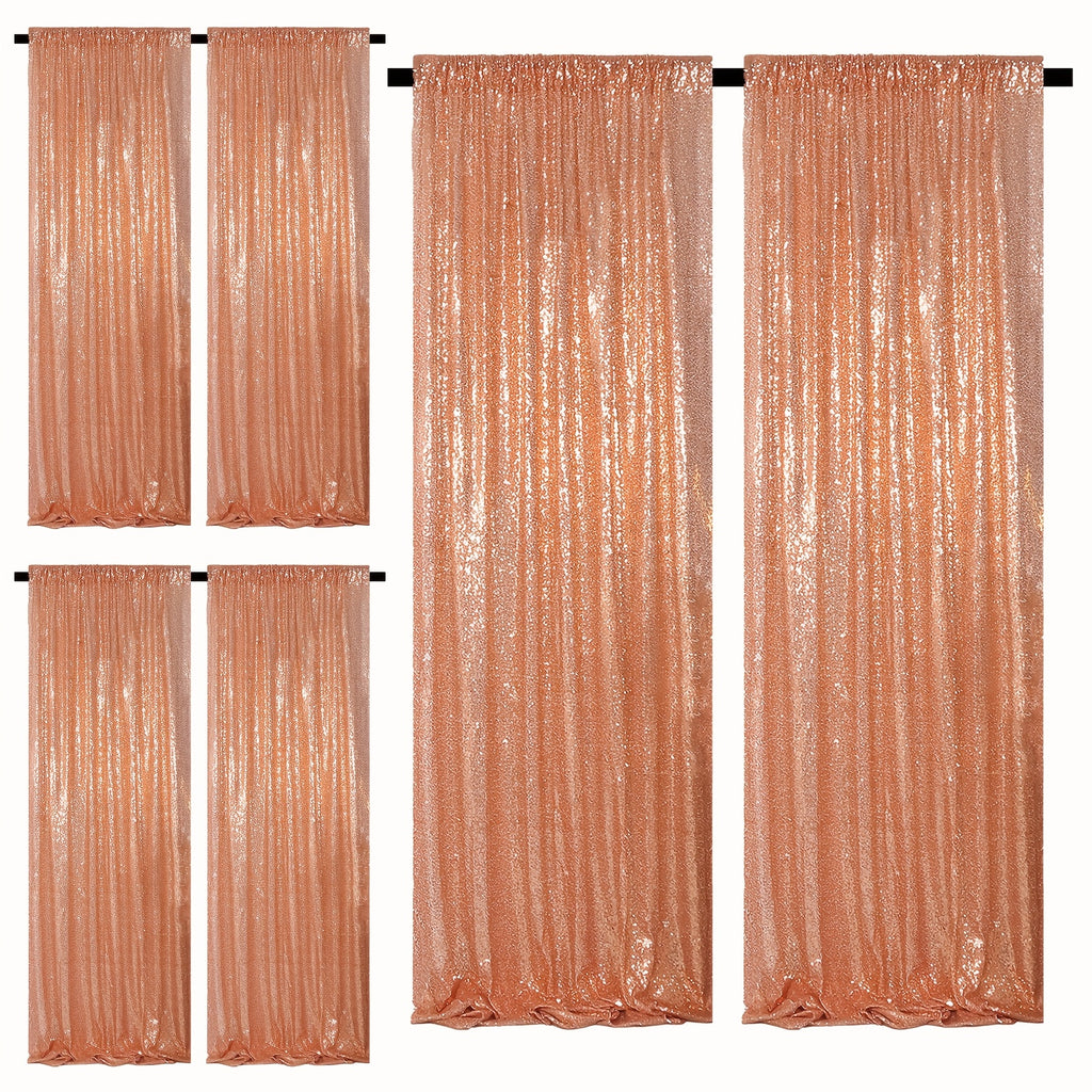 Sequin Backdrop Curtains – Glitter Party & Wedding Background Panels, 2ft×8ft per Panel, 4/6/8 Panel Sets, 29 Colors for Birthday, Stage, Bridal & Event Decor