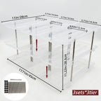 Can Organizer Rack for Fridge & Pantry 3-Tier Stackable Rolling Soda Can Dispenser Clear Plastic Space-Saving Canned Food Storage — 1 or 3 Sets