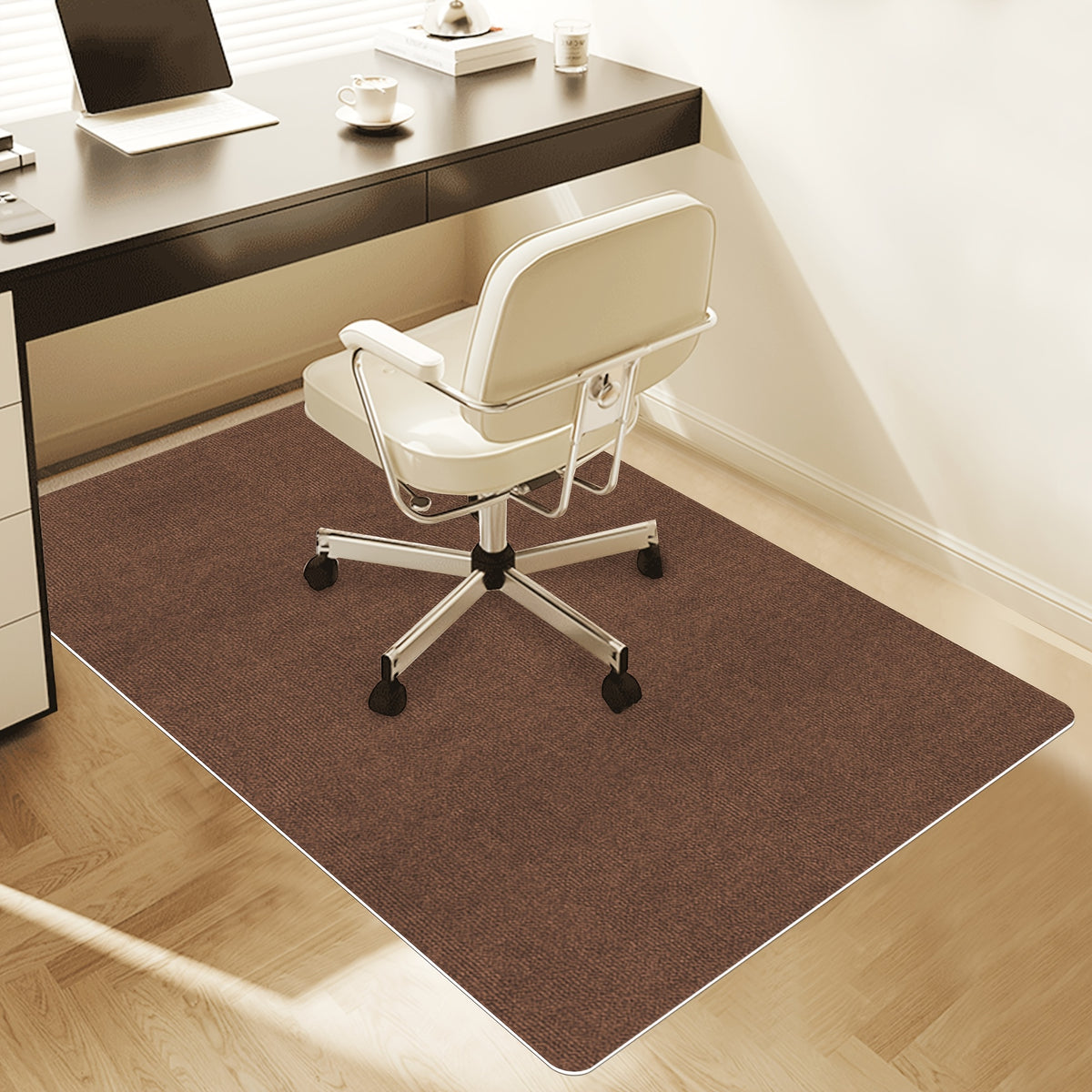 Office Chair Mat Floor Protector – Anti-Slip Desk Chair Rug Pad for Carpet & Hardwood Floors, 3 Sizes, Black, Brown & Dark Gray