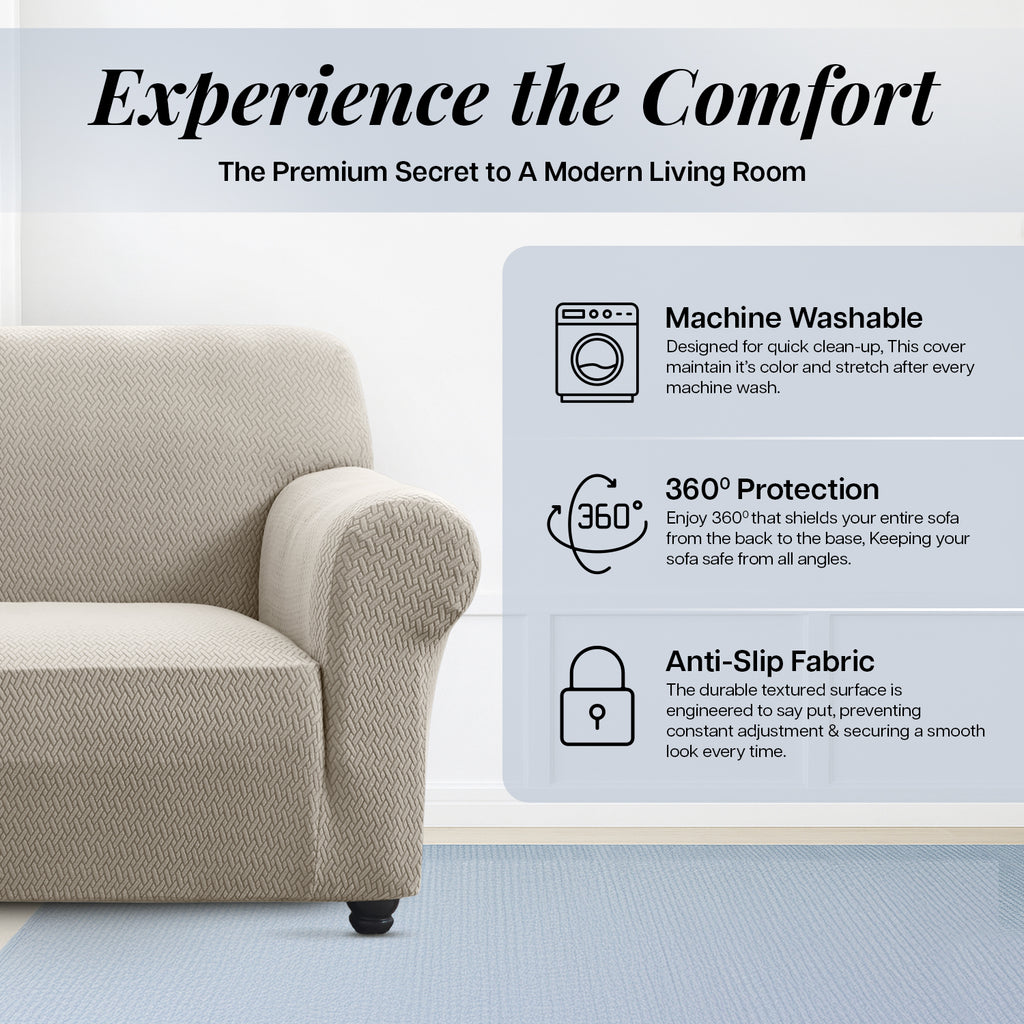 Elastic Stretch Sofa Cover Spandex – Non-Slip Couch Slipcover, Pet-Friendly, Machine Washable, All-Season, 7 Colors, 1/2/3 Seater, Living Room Bedroom Office Home Decor