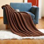 Acrylic Tassel Popcorn Texture Throw Blanket Soft Cozy for Sofa Bed Gift 8 Colors