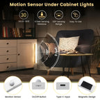 LED Motion Sensor Cabinet Lights 6-Pack, USB Rechargeable Magnetic Indoor Night Light Strips for Stairs, Shelves & Closets – 3.94in / 7.87in / 11.81in