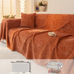 Soft Chenille Sofa Throw Cover with Fringes Durable Pet-Friendly Solid Couch Protector Slipcover for Living Room Sectional Armchair Home Decoration
