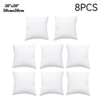 Square Cushion Inserts 8 Pack – Hollowfiber Filled Deep Fill Pillow Pads, 400g Each, Cozy Fluffy Plump Inner Inserts for Sofa, Bed & Home, 18x18 or 20x20 Inch