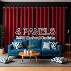 100% Blackout Curtains 4 Panels - Thermal Insulated Heat & Noise Blocking Room Darkening Energy Saving Drapes for Living Room Bedroom Balcony Courtyard, Elegant Partition Curtains