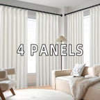 Pinch Pleated Textured Semi-Sheer Curtains – Farmhouse & Modern Rustic, Back Tab | Living Room & Bedroom | 2 Colors, 12 Sizes | Packs of 2 & 4 | Nuvia Haven