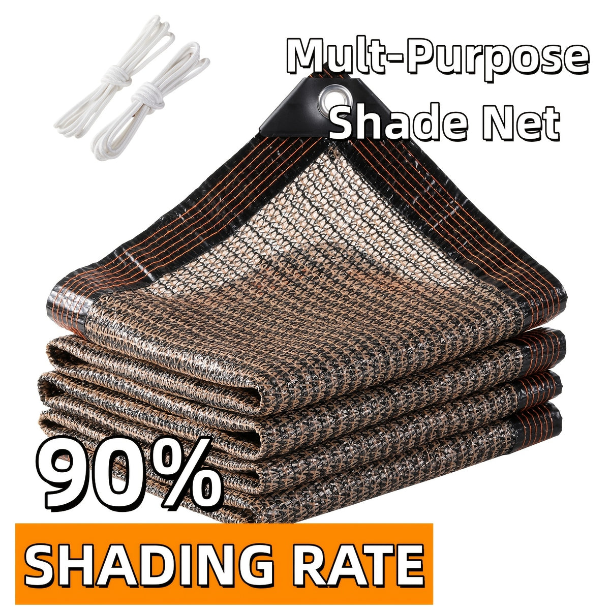 Anti-UV Sunshade Net for Garden, Greenhouse, Pergola & Terrace – Durable Sun Protection Shade Cloth for Plants & Outdoor Spaces | Brown & Black, Multiple Sizes