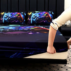 Gamepad Bed Sheet Set 3 Piece – Sports & Leisure Video Game Print Flat Sheet with 2 Pillowcases, Deep Pocket 15" Mattress Fit, High Definition Print Bedroom Decor Gift for Boys and Girls