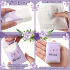 Blessed Pocket Tissues 100 Pack – 3-Ply Individually Wrapped Travel Tissues, Purple Butterfly Lavender Design for Weddings, Graduation & Events