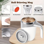 Self Stirring Coffee Cup 8.45oz Automatic - One Button Electric Mixing Mug with Lid, Reusable Travel Cup for Coffee, Milk & Protein Powder, Style A & B, Perfect Christmas Gift
