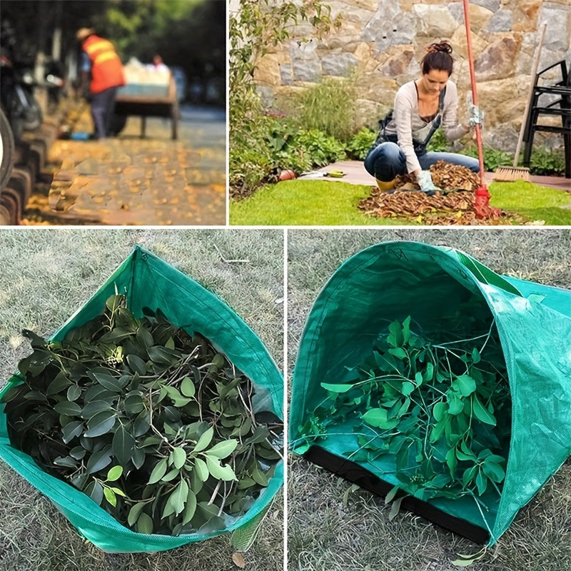 Garden Leaf Bags Reusable 52 Gallon with Handles Waterproof Yard Waste Bag for Fallen Leaves Plant Debris Lawn Clippings Compost 1 or 2 Pack