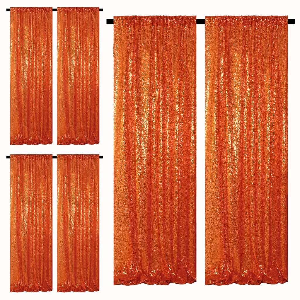Sequin Backdrop Curtains – Glitter Party & Wedding Background Panels, 2ft×8ft per Panel, 4/6/8 Panel Sets, 29 Colors for Birthday, Stage, Bridal & Event Decor