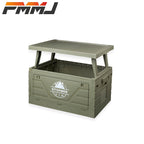 Folding Outdoor Storage Box Collapsible Waterproof Bin – Multifunctional Camping Container Doubles as Table & Seat, Portable Organizer for Picnic Road Trips Car Trunk Backyard