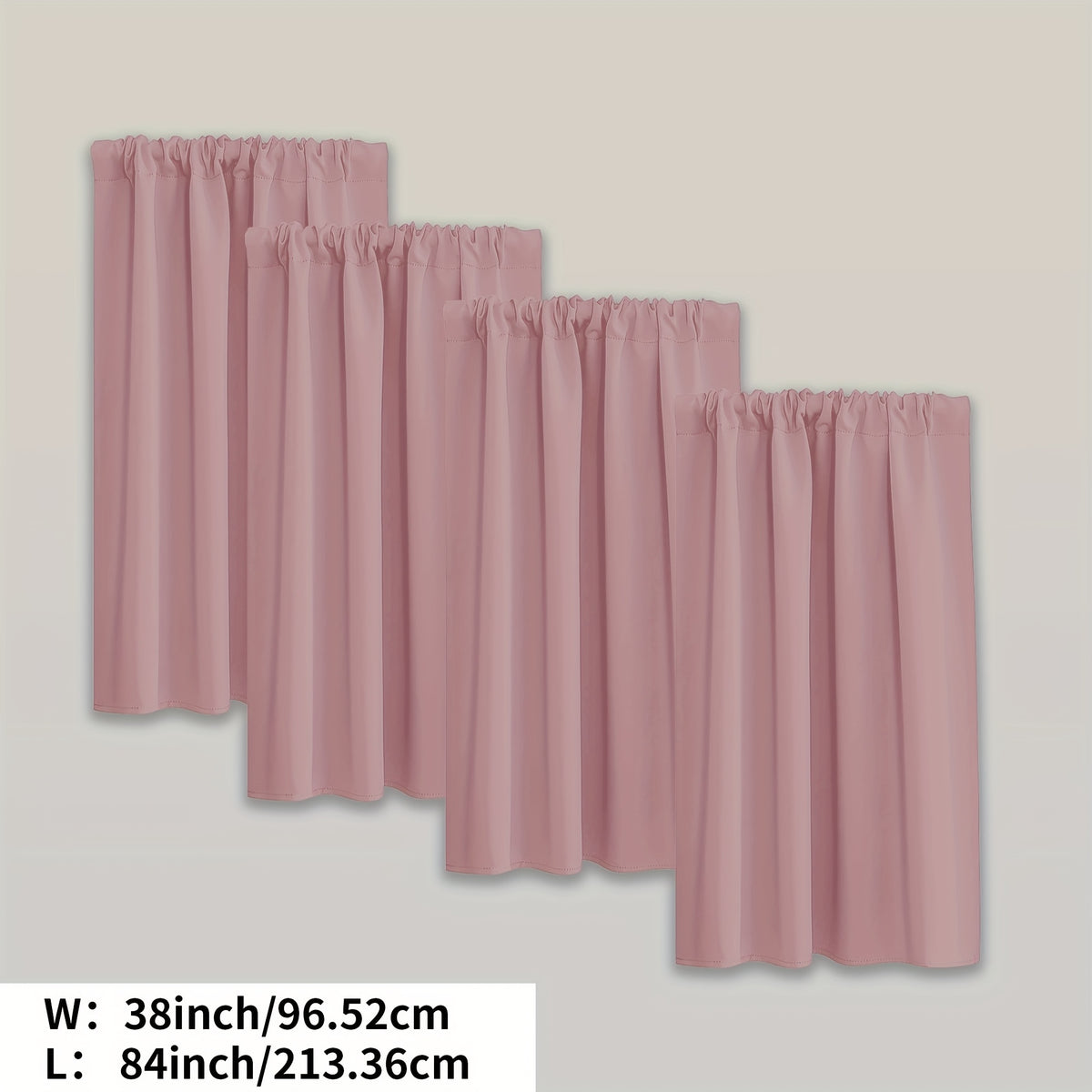 Blackout Curtains Rod Pocket 4 Panels - Thermal Insulated Room Darkening Noise Reducing Matte Drapes for Bedroom Living Room Office, 9 Colors 11 Sizes