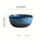 Extra Large Ceramic Bowl Set 2 Pack 81oz Dark Blue – Stylish Durable Bowls for Salad, Noodles & Ramen – Perfect for Home Kitchen, Restaurant & Hotel