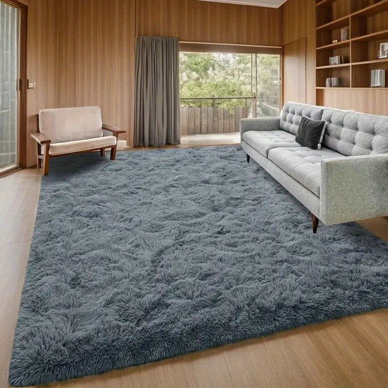 Shaggy Plush Area Rug Non-Slip Machine Washable Fluffy Tie-Dye Shedding Resistant 5x8 8x10 ft for Living Room Bedroom 7 Colors