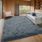 Shaggy Plush Area Rug Non-Slip Machine Washable Fluffy Tie-Dye Shedding Resistant 5x8 8x10 ft for Living Room Bedroom 7 Colors