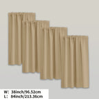 Blackout Curtains Rod Pocket 4 Panels - Thermal Insulated Room Darkening Noise Reducing Matte Drapes for Bedroom Living Room Office, 9 Colors 11 Sizes
