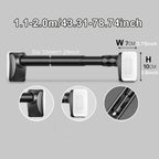 No Drill Telescopic Curtain Rod Adjustable 15.75-196.85in 33mm Extendable Shower Curtain Rod for Large Windows Anti-Slip No Screws
