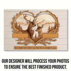 Personalized Couples Canvas Wall Art - Custom Deer & Mountains 2D Flat Print with Two Names, Romantic Gift for Couples, Anniversary Wedding Bedroom Decor