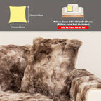 Faux Lamb Fluffy Sofa Cover Modern Gradient – Thick Plush Pet-Friendly Polyester Sofa Protector, Machine Washable 450-500g Fabric for Single, Double, Triple & Combination Sofas