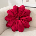 Velvet Flower-Shaped Throw Pillow with Pillow Core - Elegant Round Cushion for Sofa Bed and Living Room Decor Christmas Home Decoration Gift
