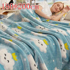 Floral Nap Blanket – Soft Lightweight All-Season Plush Polyester Throw | Blue Cloud & Yellow Flower Design, No Shedding | 3 Sizes
