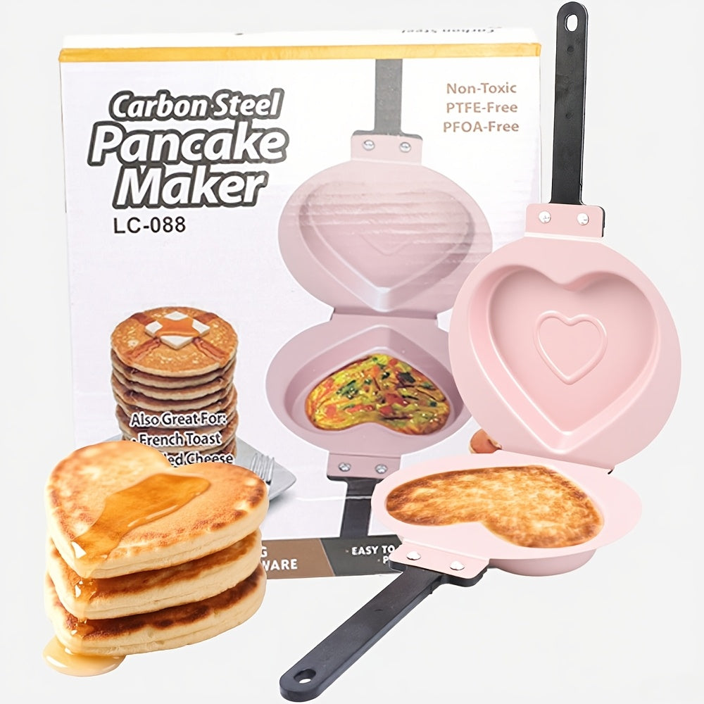 Double-Sided Nonstick Pancake Pan Flip Omelette Skillet Easy Flip Frying Pan for Fluffy Pancakes Frittatas Omelets Dishwasher Safe Iron Cookware