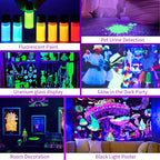 Black Light Bar 10W 1ft LED UV Blacklight Strip Lights – Magnetic Mount for Glow Party, Tapestry, Poster, Body Paint, Cabinet & Display – 2 to 14 Pack