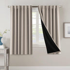 Blackout Curtains 2 Panels 100% Room Darkening 96 Inch Long – Triple Weave Thermal Insulated Back Tab & Rod Pocket Window Drapes for Bedroom & Living Room