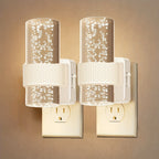 LED Night Lights Plug into Wall, 2 Pack 3000K Dimmable – Auto Dusk-to-Dawn Light Sensor, Adjustable Brightness, Modern Wall Mount for Hallway, Bedroom, Bathroom & Nursery – White & Black