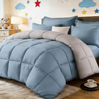 All Season Comforter Set with Pillowcases 2-3 Piece – Soft Fluffy Lightweight Bedding for Kids Dorm Apartment, 29 Colors Including Two-Tone, Twin Queen King Size