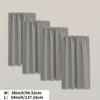 Blackout Curtains Rod Pocket 4 Panels - Thermal Insulated Room Darkening Noise Reducing Matte Drapes for Bedroom Living Room Office, 9 Colors 11 Sizes