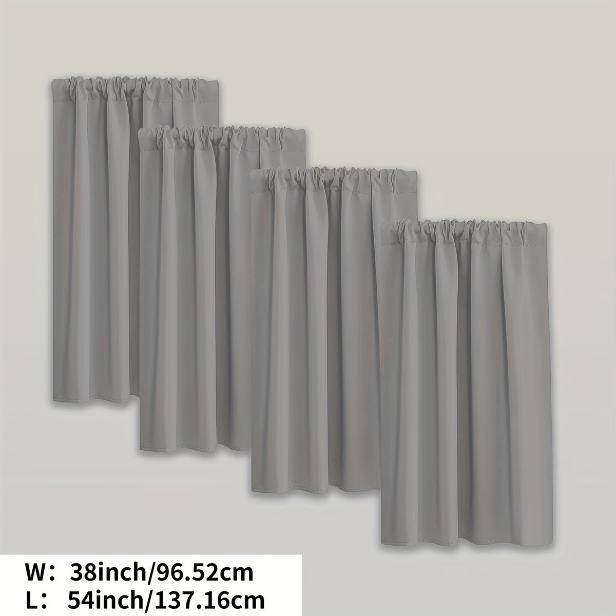 Blackout Curtains Rod Pocket 4 Panels - Thermal Insulated Room Darkening Noise Reducing Matte Drapes for Bedroom Living Room Office, 9 Colors 11 Sizes