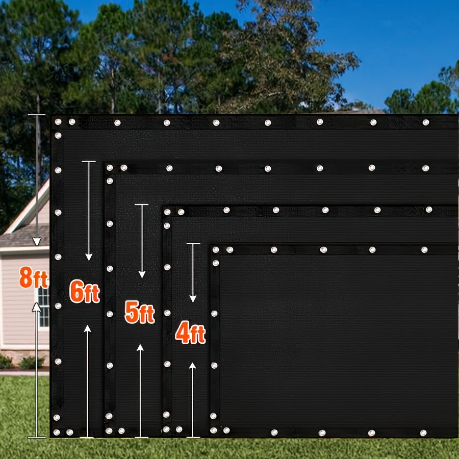 Fence Privacy Screen Multi-Size Heavy Duty HDPE Outdoor Shade Cloth with Cable Zip Ties – 4 5 6 7 8 ft Wide, 15–50 ft Long, Black