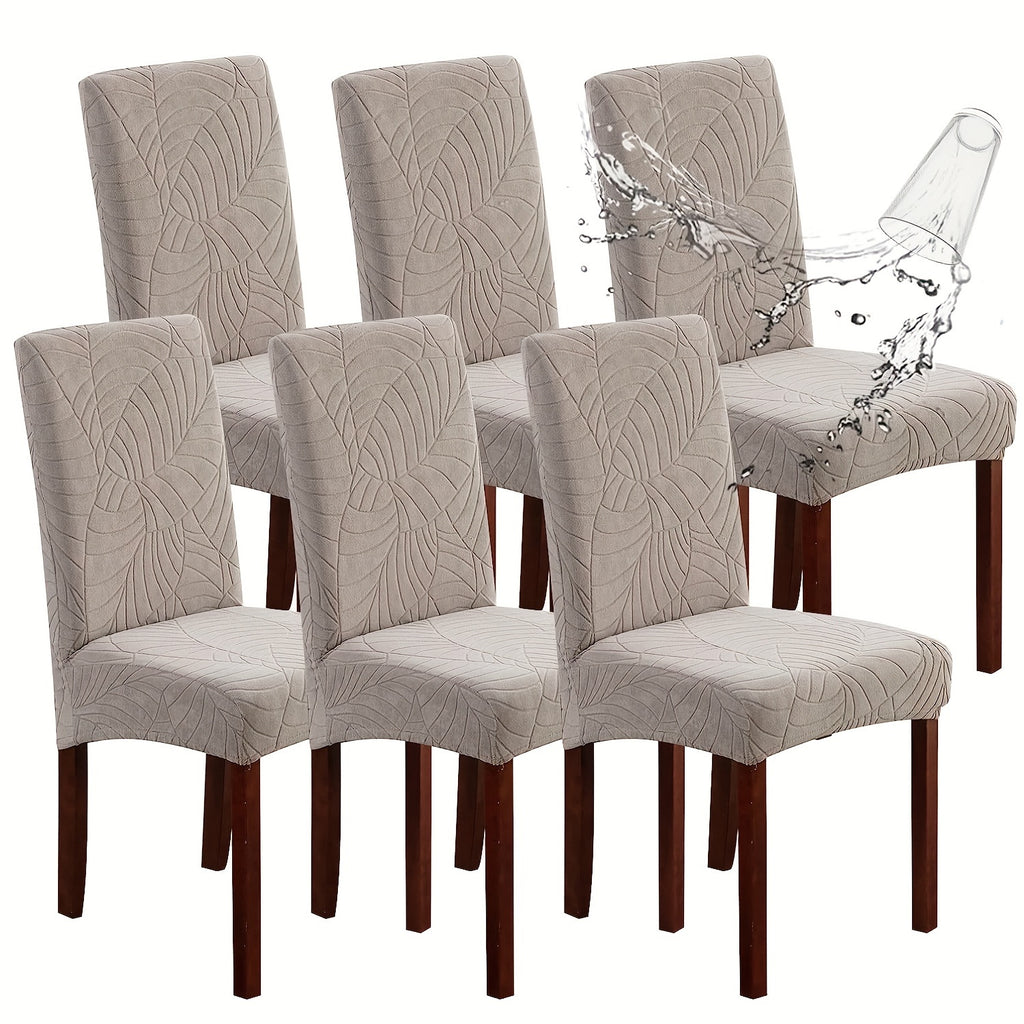 Stretch Jacquard Dining Chair Covers Set of 4 or 6 Removable Washable Polyester-Elastane Slipcovers – Chair Protector for Kitchen Home Hotel Restaurant, Valentine's Day Home Decoration