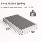 5" High Profile Box Spring with Cover | Heavy Duty Reinforced Steel, Quiet Noise-Free, Easy Assembly – Twin XL Mattress Foundation