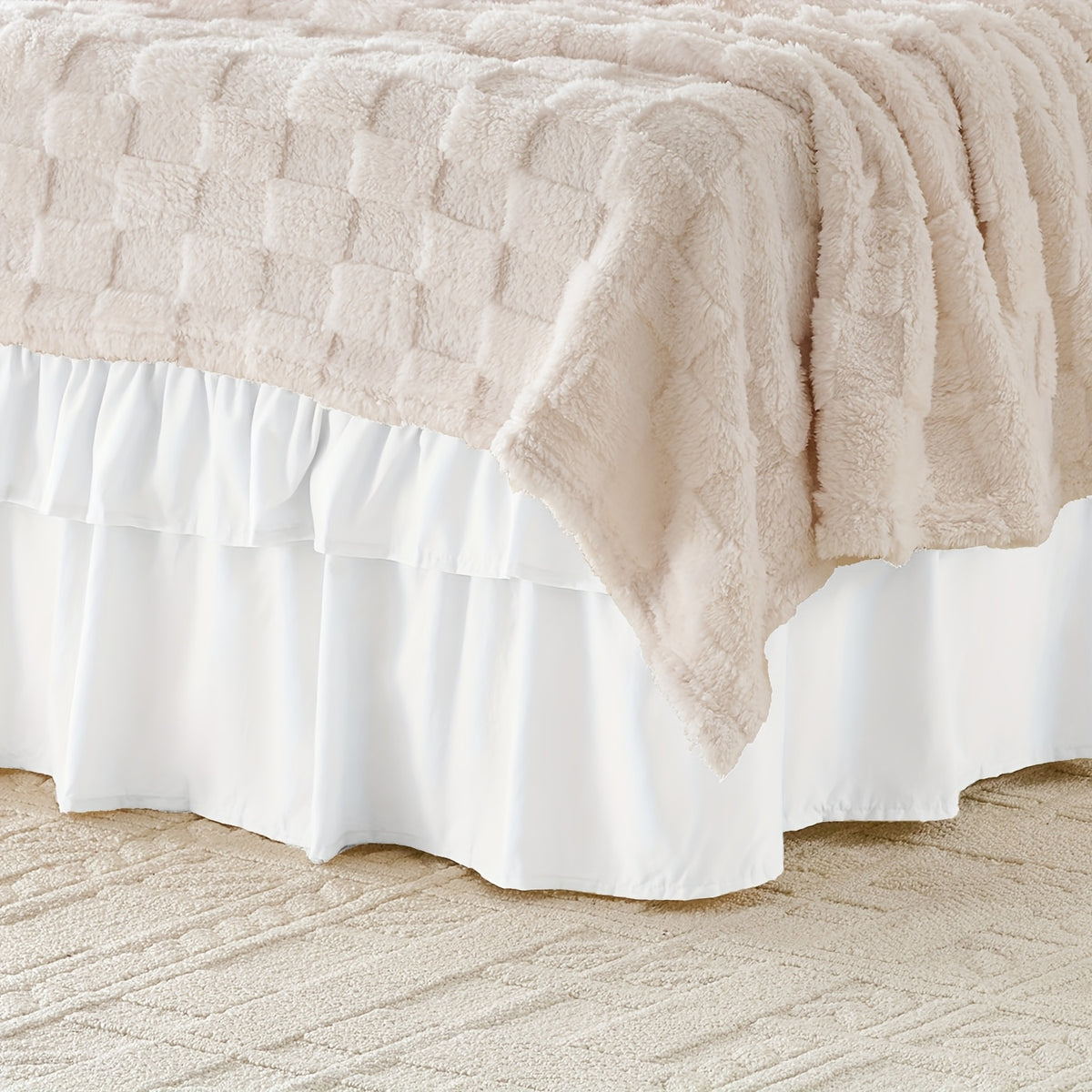 Dust Ruffle Bed Skirt 16 Inch Drop Elastic Wrap Around – Double Ruffle Easy Install Machine Washable, Twin Full Queen King CK, 10 Colors