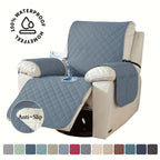 Recliner Chair Cover Waterproof Non-Slip, Oversized Recliner Slipcover with Side Pocket & Elastic Straps, Washable Furniture Protector for Dogs & Pets, Warm Cozy Chair Cover, 1 Piece