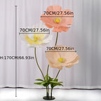 Giant Artificial Paper Peony Flowers Set of 3 – Large Paper Craft Floral Arrangements with Base Stems for Wedding, Birthday Party, Home Decor & Window Display