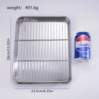 Stainless Steel Baking Sheet with Rack Set – Oven & Dishwasher Safe Cookie Pan with Cooling Rack for Healthy Baking, Roasting & Christmas Cookies