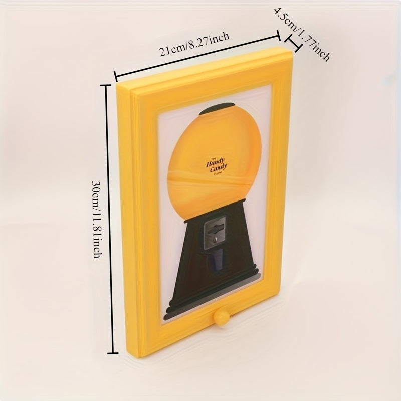 Photo Frame Candy Dispenser Wall Mounted 2-in-1 | Square Picture Display Shelf with Treat Storage for Candies Nuts Pet Treats, Space-Saving Home Office Decor Organizer