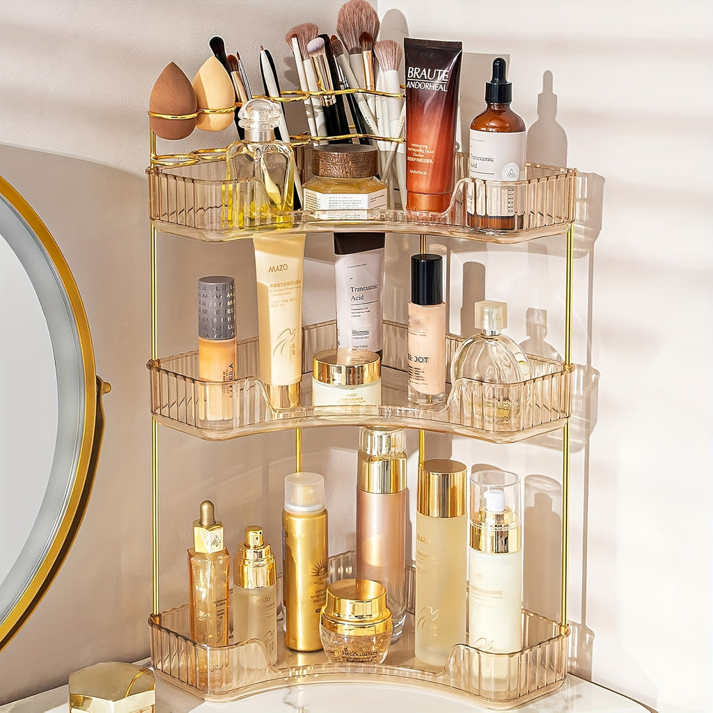 Corner Shower Shelf Bathroom Organizer with 2 or 3 Tiers - Space Saving Corner Storage Rack for Cosmetics, Toothbrush & Toiletries, Lightweight Caddy for Bathroom, Bedroom & Kitchen