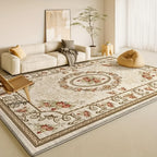 Floral Anti-Slip Area Rug Washable 1000g Thick Modern Light Pattern Carpet for Living Room Bedroom Dining Room Home Office Outdoor Camping